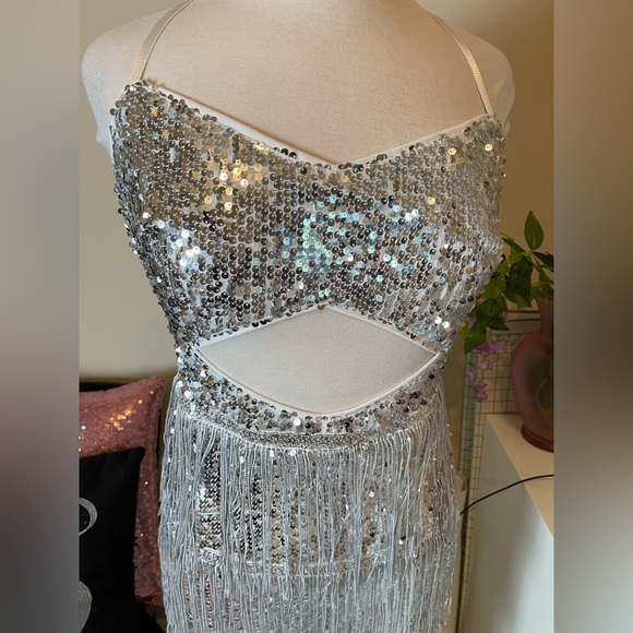 Silver sequin fringe dress! - Picture 14 of 17